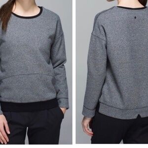 Lululemon Keep Up Crew Pullover Sweatshirt Heathered Speckled Black Size 6